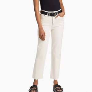 RE/DONE Stove Pipe Hi-rise ankle cropped  jeans in white size 28- NWOT
